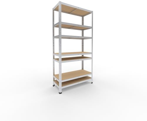 shelfplaza Home 180x90x40cm Schwerlastregal verzinkt mit 7 Böden x 125kg | Kellerregal · Lagerregal · Metallregal · Regale für Kellerraum · Steckregal · Abstellraum Regal
