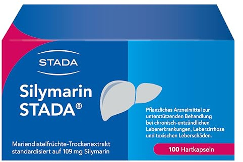 STADA Silymarin 109 mg Hartkapseln bei Lebererkrankungen, 100 Stück | Pflanzliches Arzneimittel, Mariendistelfrüchte-Trockenextrakt, 109 mg Silymarin, Apothekenpflichtig, Hartkapseln, 100 Stück