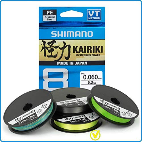 Shimano Kairiki 8 300 Meter gelb geflochtene Angelschnur 59WPLA68R3