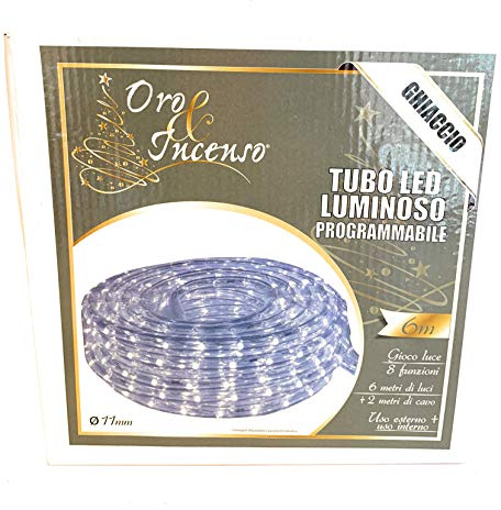 Tubo led luminoso 6m bianco ghiaccio