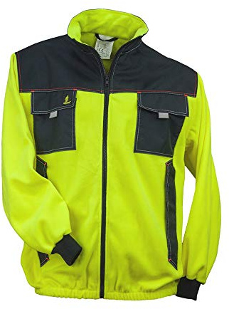 Safety 1st Urgent URG-Y Polar Fleecejacke Professionelle Warnjacke schützende fleeceisolierte 300g/m2 Schutzjacke Mantel Taschen Herren Jacke Arbeitsjacke EN340 Gelb mit Schwarz (XL)