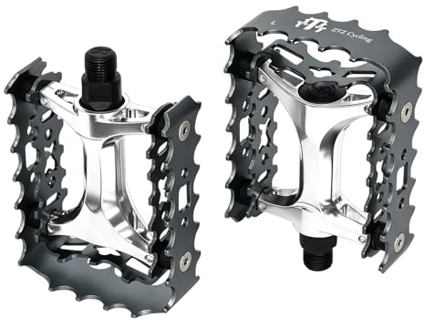 ZTZ MTB Pedale Mountainbike Pedale 9/16 Sealed Bearing,Aluminium Antirutsch Durable Fahrrad,Fahrrad Plattform Pedale Leicht für BMX MTB,Silber-