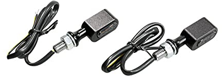 Mini-Micro-LED-Blinker für Motorrad, universal, aus Aluminium, 3 in1, Kombi-Bremslicht, Standlicht, Schwarz, Rauchglas, Smoke, ECE-geprüft