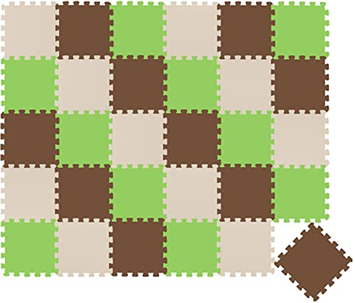LittleTom 27 Teile Spielmatte Baby Puzzlematte ab Null - 30 x 30 cm Krabbelmatte Bodenmatte Kinder - Puzzle Teppich Kinderzimmer Matte - Outdoor Bodenschutzmatte Spielteppich Eva Schaumstoff Isomatte