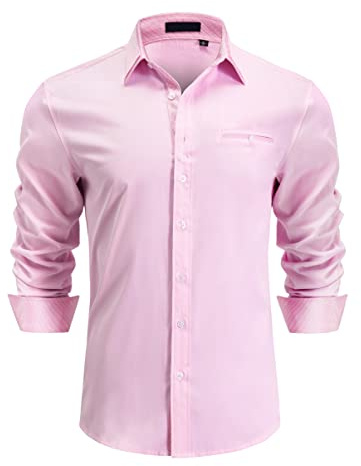 Enlision Camicie da Uomo Casual Camicia Elegante Maniche Lunghe Camicie Regolare Classiche Formal Camicia