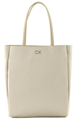 Calvin Klein Schultertasche Re-Lock Ns Shopper Jacquard Sand creme
