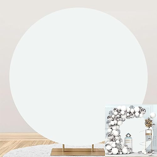 SDOTPMT Durchmesser 2m Grau Weiß Runden Hintergrund Stoff Schlicht Einfarbig Kreis Babydusche Glücklich Geburtstagsparty Fotografie Hintergrund Party Zubehör Bogen Banner Studio Requisiten