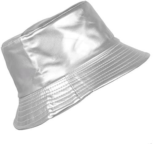 KYEYGWO Damen Reversible Fischerhut aus PU Leder, Frauen Doppelseitiger Buckethut Wasserdicht Regenhut Baumwolle Winterhut Outdoor Hut Sonnen Schlapphut