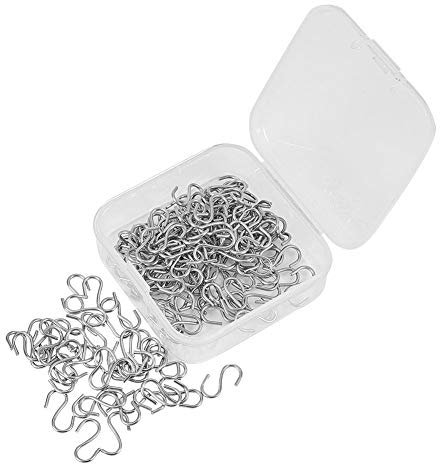 Hagsnec 150 StüCk Mini S Haken Haken Verbinder Metall S-FöRmige Draht Haken Kleider BüGel für Heimwerker, HäNgenden Schmuck, SchlüSsel AnhäNger und AnhäNger