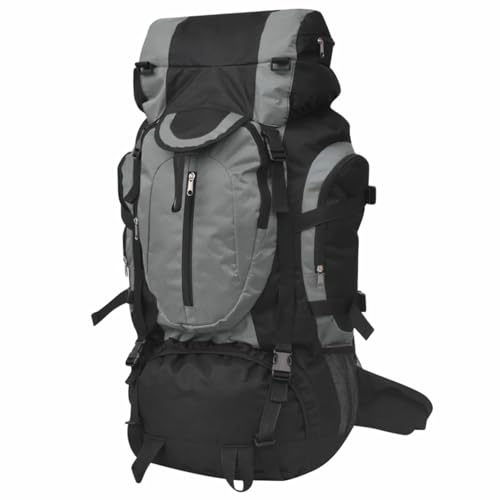 ZEYUAN Wanderrucksack XXL 75 L Schwarz und Grau, Sportrucksack, Rucksack, Tagesrucksack, Backpack, Motorradrucksack, Trekking Rucksack, Fahrradrucksack, Fluchtrucksack, Notfallrucksack