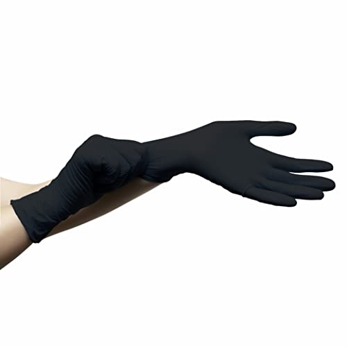 MONOUSALO Guanti Monouso in Nitrile Neri Senza Polvere, Lattice e Talco con Microgrip Uso Professionale - Guanti Usa e Getta per ambito Tecnico, Industriale, Alimentare - 1000pz - 4g (S)