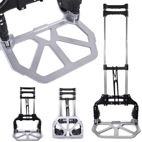 Tronitechnik® Sackkarre Handkarre klappbar, Transportkarre bis 80kg, Klappwagen - Karre für Pakete, Transportwagen für Pakete, Gepäck und Einkauf - Vollgummireifen, höhenverstellbar