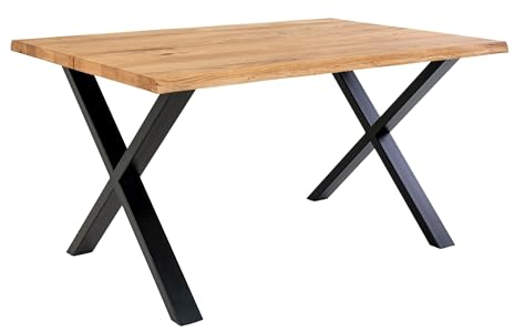 möbelando Esstisch >Toulon< in Natur, Eiche-Massiv - 95x75x140cm (BxHxT)