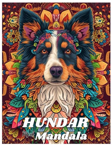 Hundar med Mandala: Målarbok för vuxna: 60 Australian Shepherd-Hunde, kärleksfull och vacker. Anti-stress målarböcker med motiv för stunder av ren stillhet