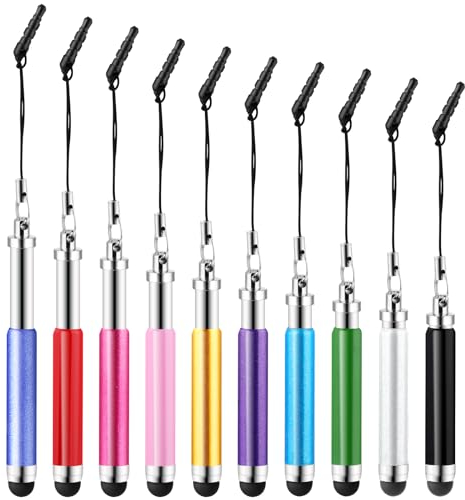 AOZUO 10 mini penne stilo ad alta precisione per touch screen, set di penne corti universalmente compatibili con smartphone, telefoni cellulari e tablet