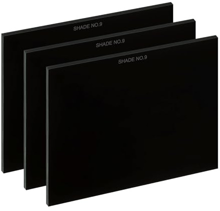 PATIKIL Welding Len Shade 9 Glass 4-5/16x 3.5, 3Pcs Hardened Glass Black Darkening Filter Plates Covers Replacement for Weld Helmet Hood