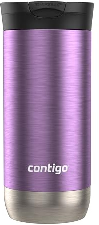 Contigo Huron 2.0 Stainless Steel Travel Mug with Leak-Proof SnapSeal Lid, Vacuum-Insulated Tumbler for Coffee and Tea, Pansy, 16 oz (473 mL)