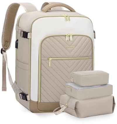 LOVEVOOK Reiserucksack Damen Groß 40L Handgepäck Tasche für Flugzeug 17.3 zoll Laptop Reisetasche Wasserdicht Travel Backpack Women Weekender Carry On Duffle Bag Cabin Luggage Set für Reise Business