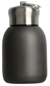 Dvagoent Termo Cafe Pequeño Doble Capa 300ml, Acero Inoxidable 304, 220g, Con Asa De Transporte, Tamaño Compacto, Se Puede Meter En El Bolsillo (Negro)