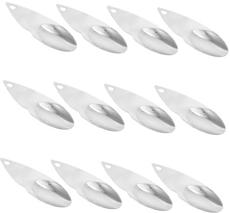 SHOWERORO Cuchara para Extraer Frutas Kiwi 12 Piezas Acero Inoxidable Pala para Frutas Mango Ergonómico Uso Cocina Pelar y Sacar Pulpa Fácil