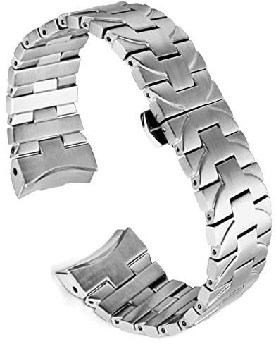 EAMOM Uhrenzubehör für Panerai PAM441 111 Serie Stahlarmband Herren Business Edelstahl Uhrenkette Zubehör 24 mm(Silvery)
