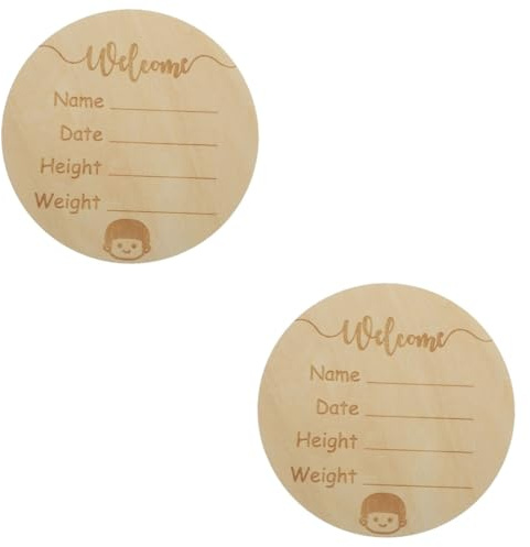 ANDRESLAD 2stücke Adorable Geburtsanzeige Schild Für Neugeborene Rundes Willkommensschild Mit Namen Durchmesser Als Foto Requisite Dekoration Im Babyzimmer