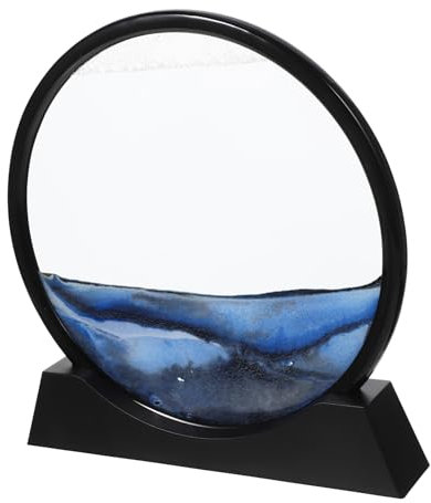 TOYANDONA Sablier Décoratif 3d Art Du Sable En Mouvement 12 Pouces Cadre Noir Pour Bureau Maison Décoration Apaisante Présent Artistique