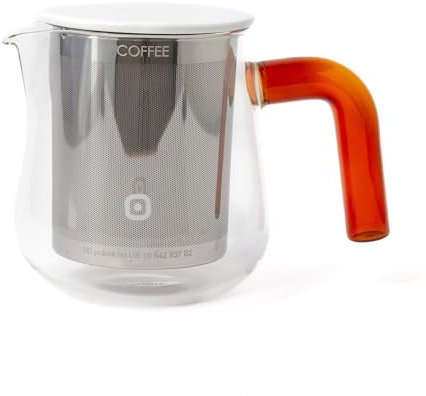 Carl Henkel ARCA X-Tract Glas Kaffeekanne mit Filter 0,6l | Coffee Maker für 2-3 Tassen | Kaffeebereiter mit Kaffeefilter Edelstahl, der warm hält | Kaffeezubereiter | Cold Brew Coffee Maker