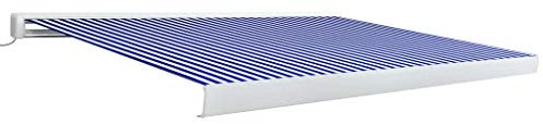 Juroupi Tenda a Cassonetto Motorizzata 400x300 cm Blu e Bianco,Tenda a Cassonetto,Tende da Sole per Balconi,Tende da Veranda da Giardino-3052659