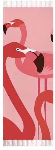 KETAFOUND Damenschals - Pashmina-Tücher Und Umhänge Mit Quaste, Tier-Flamingo-Aufdruck, Stola, Langer, Dicker Quastenschal Für Frauen Für Hochzeit, Geburtstag, Weihnachten, Rosa, 72 X