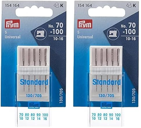 Prym 154164 Nähmaschinennadeln Standard, 130/705, No. 70-100, Sortiert, Stahl, silberfarbig (Packung mit 2)