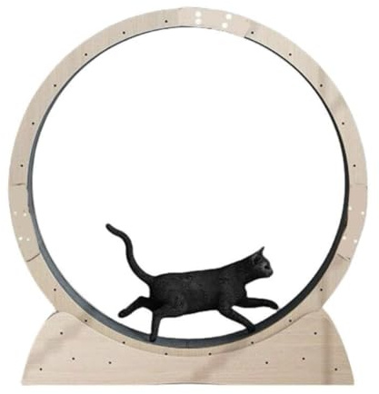 OZWYCY Katzenlaufrad Laufband for Katzen, Rollentrommel, leise, Massivholz, Klettergerüst for Katzen, Übung, Gehen, Fitness, Hundelaufrad, Spielzeug Katzenlaufrad für den Lnnenbereich(L)