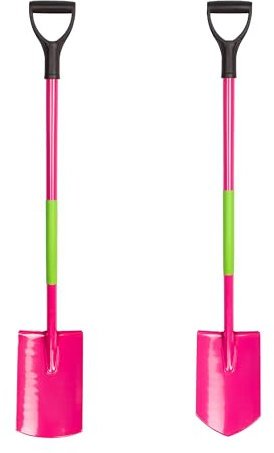 Mivos 2 vanghe da giardino in acciaio boro temprato – 115 cm – vanga a punta e vanga rotonda per donne – vanga con manico ergonomico e manico a D – vanga da donna con ampio bordo – Made in EU