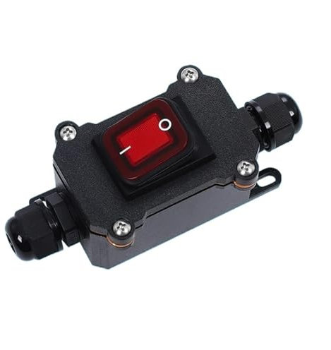 1 interrupteur étanche de type navire avec coque IP65, équipement électrique à bascule ON/OFF 4/6 broches avec lumière LED rouge verte, bouton d'alimentation 220 V(Green 4P 2G 220V)