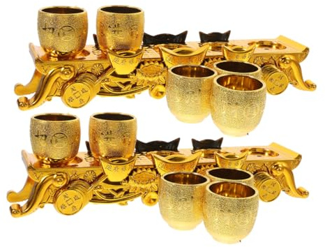 TOPBATHY 2 Ensemble Calice Sacrificiel à Thé avec Autel Plastique Calice Délicat pour Rituels Domestiques Style Vintage Renaissance Méditerranée