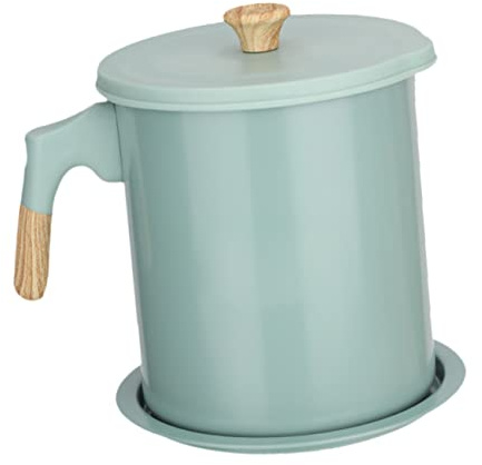 CONGARTENO Colador de Aceite de Acero Inoxidable 1,4l Verde Menta Filtro Fino para Cocina Doméstica y Reciclaje de Grasa Utensilio Práctico para Freír en Hogar