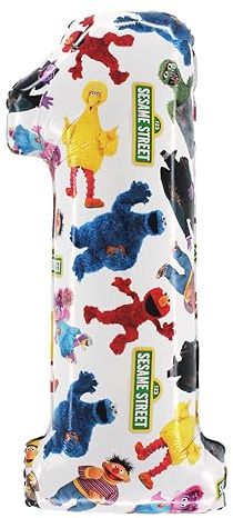 Toyland® 26” (66cm) Sesame Street™ Number 1 Foil Balloon - Kids Party Balloons - Party Decoration, Air or Helium, Self Sealing