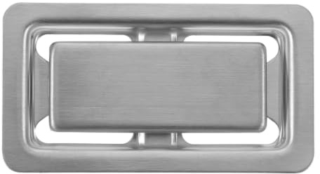 Operitacx Coperchio di Troppo Pieno per Lavabo Bagno in Acciaio Inossidabile Argento, Copri Lavello Rettangolare Elegante Protezione Contro Fuoriuscita Acqua per Installazione Fai-da-te
