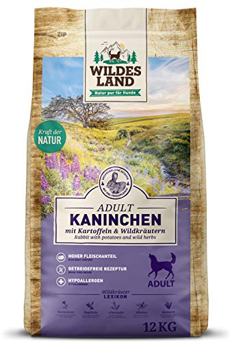 WILDES LAND – Wild | Trockenfutter mit extra hohem Fleischanteil und natürlichen Zutaten für ausgewachsene Hunde. Alleinfutter ohne Zusatzstoffe im Beutel | 12kg Wild