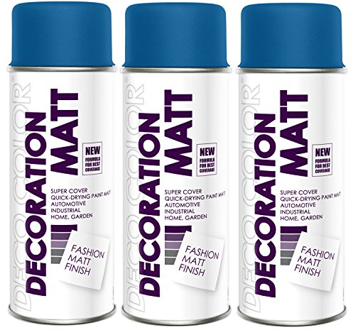 Fahrzeugteile Hoffmann 3er Sparpack DC Lackspray matt 400ml nach RAL freie Farbauswahl (3 Dosen in signalblau MATT RAL 5005)