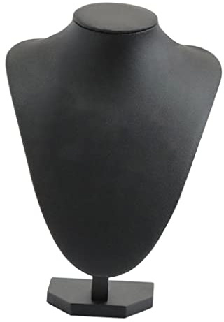 F Fityle Schmuckbüste Dekobüste Schmuckständer Schmuckhalter aus Holz, Schwarz, 29x21cm