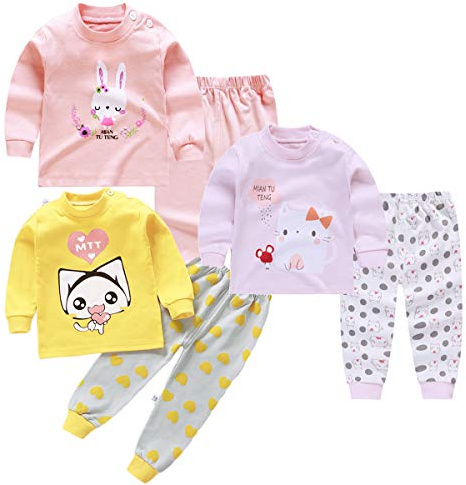 XM-Amigo Conjunto térmico de 3 Capas de Base para niños – Parte Superior e Inferior, Ropa Interior térmica para niñas/niñas, Ropa Interior Larga y Pantalones Largos, Pijamas térmicos Largos