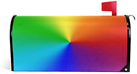 Linomo Briefkastenabdeckung, magnetisch, bunt, Regenbogenfarben, Briefkasten-Abdeckung, für Zuhause, Garten, Hof, Außendekoration, für Übergröße 63,5 x 53,3 cm