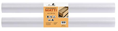 MamboCat Schubladenmatte Matti 2 teiliges Set | perfekt für 4 Schubladen | 100 x 44 cm | transparente Antirutschmatte - individuell zuschneidbar I Schutzmatten-Rolle 2 Stück