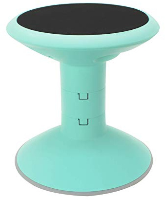 Storex Wiggle Stool – Active Flexible Seating for Classroom and Home Study, Adjustable 12-18 Inch Height, Teal (00306U01C)