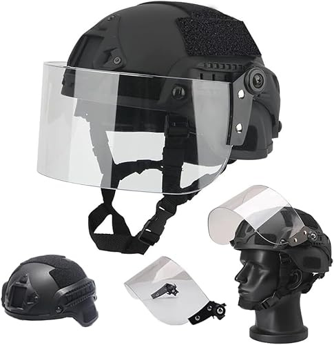 Koyheng Casco Mich 2000 Ligero y rápido con Visera Transparente para Airsoft Paintball CS War Games Deportes al Aire Libre