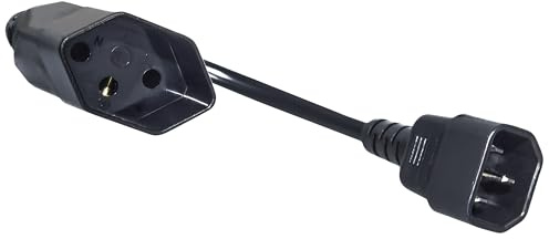 DINIC - Cavo di alimentazione svizzero tipo J su C14, 0,75 mm², 0,3 m