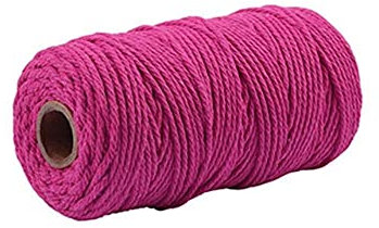 WEDSA Makramee-Seil 3 mm x 100 m DIY dekorative Kettbaumwolle zum Stricken, Makramee-Schnur, handgewebter Baumwollfaden, Seil, Jute, Cuerda-Spanien, C.