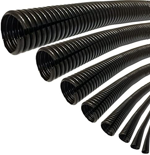 ZESLIV Split Wire Loom Tubing (28 mm x 6 Meter) auto Wire Conduit Flexible Cover Black