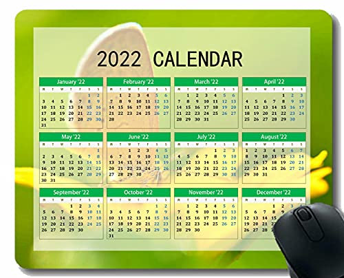 YENDOSTEEN 2023 Mouse Pad Calendario, Farfalla Flower Volare Bright Color Light Mouse Stuoia per Computer Computer Laptop Uomo Donna